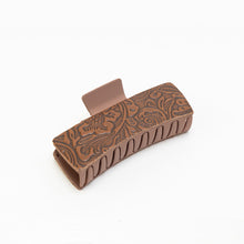 Load image into Gallery viewer, Myra Dustmeadow Embossed Leather Hair Clip in Brown
