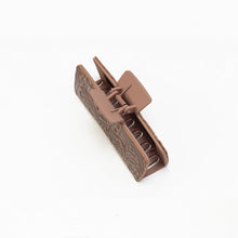 Load image into Gallery viewer, Myra Dustmeadow Embossed Leather Hair Clip in Brown