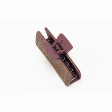 Load image into Gallery viewer, Myra Rust Road Brown Embossed Leather Hair Clip