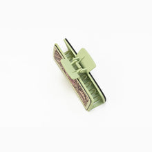 Load image into Gallery viewer, Myra Trail Moss Handtooled Hair Clip in Olive Mocha
