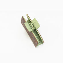 Load image into Gallery viewer, Myra Pinebrook Embossed Leather Hair Clip in Cedar Green