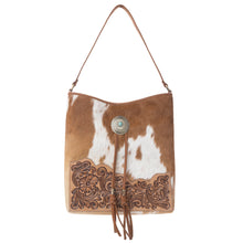 Load image into Gallery viewer, Myra Yellowstone Tawny Ridge Handtooled Hairon Concealed Carry Bag in Ivory Mocha