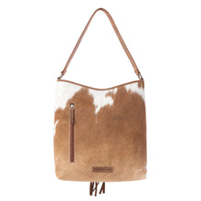 Load image into Gallery viewer, Myra Yellowstone Tawny Ridge Handtooled Hairon Concealed Carry Bag in Ivory Mocha