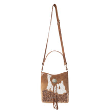 Load image into Gallery viewer, Myra Yellowstone Tawny Ridge Handtooled Hairon Concealed Carry Bag in Ivory Mocha