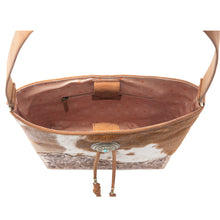 Load image into Gallery viewer, Myra Yellowstone Tawny Ridge Handtooled Hairon Concealed Carry Bag in Ivory Mocha