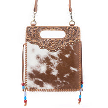 Load image into Gallery viewer, Myra Yellowstone Lone Creek Handtooled Bag in Ivory Mahogany