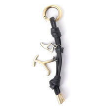 Load image into Gallery viewer, Myra Yellowstone Longhorn Leather Key Fob in Midnight Bridle