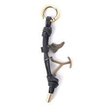 Load image into Gallery viewer, Myra Yellowstone Longhorn Leather Key Fob in Midnight Bridle