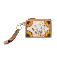 Load image into Gallery viewer, Myra Hand Hewn Western Card Holder for Women in Light Brown with handtooled detail