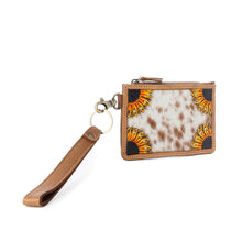 Load image into Gallery viewer, Myra Hand Hewn Western Card Holder for Women in Light Brown with handtooled detail