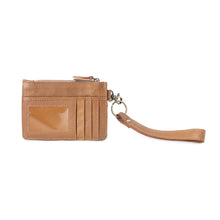 Load image into Gallery viewer, Myra Hand Hewn Western Card Holder for Women in Light Brown with handtooled detail