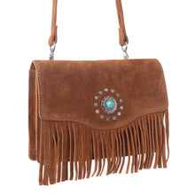 Load image into Gallery viewer, Myra Yellowstone Highland Range Suede Leather Belt Bag in Desert Tan