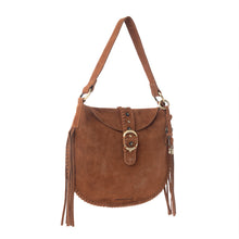 Load image into Gallery viewer, Myra Yellowstone Westbrook Suede Leather Bag in Amber Dusk