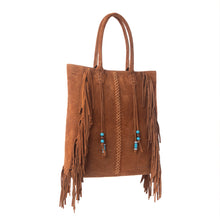 Load image into Gallery viewer, Myra Yellowstone Desert Creek Fringed Suede Leather Concealed Carry Bag in Sand Brown