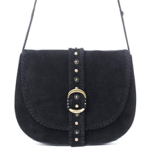 Load image into Gallery viewer, Myra Yellowstone Iron Frontier Suede Leather Bag in Jet Black