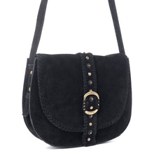 Load image into Gallery viewer, Myra Yellowstone Iron Frontier Suede Leather Bag in Jet Black