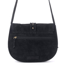 Load image into Gallery viewer, Myra Yellowstone Iron Frontier Suede Leather Bag in Jet Black