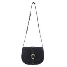 Load image into Gallery viewer, Myra Yellowstone Iron Frontier Suede Leather Bag in Jet Black