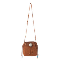 Load image into Gallery viewer, Myra Yellowstone Sundown Ember Suede Leather Bucket Bag in Maple Brown