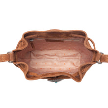 Load image into Gallery viewer, Myra Yellowstone Sundown Ember Suede Leather Bucket Bag in Maple Brown