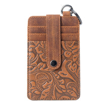 Load image into Gallery viewer, Myra Roper Card Holder for Women in brown with Embossed detail