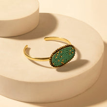 Load image into Gallery viewer, Myra Skycode Oval Cuff in Sonora Turquoise