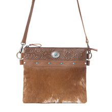 Load image into Gallery viewer, Myra Thunderpeak Concho Hairon Leather Bag in Fawn Sand