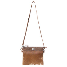 Load image into Gallery viewer, Myra Thunderpeak Concho Hairon Leather Bag in Fawn Sand