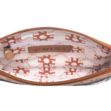 Load image into Gallery viewer, Myra Stone Barrow Hairon Leather Bag in Ochre Frost