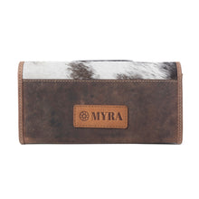 Load image into Gallery viewer, Myra Rustwood Concho Leather Women’s Wallet in Charcoal Cream