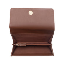 Load image into Gallery viewer, Myra Rustwood Concho Leather Women’s Wallet in Charcoal Cream