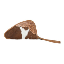 Load image into Gallery viewer, Myra Cinder Oak Handtooled Hairon Leather Gun Case in Sunlit Sand