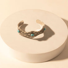 Load image into Gallery viewer, Myra Sedona Stone Cuff for Women with turquoise stones and engraved detail in premium style