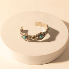 Load image into Gallery viewer, Myra Sedona Stone Cuff for Women with turquoise stones and engraved detail in premium style