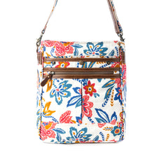 Load image into Gallery viewer, Myra Folkflora upcycled canvas concealed Carry Bag for Women in white
