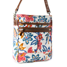 Load image into Gallery viewer, Myra Folkflora upcycled canvas concealed Carry Bag for Women in white