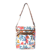 Load image into Gallery viewer, Myra Folkflora upcycled canvas concealed Carry Bag for Women in white