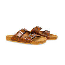Load image into Gallery viewer, Maggie Embossed Leather Sandals