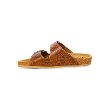 Load image into Gallery viewer, Maggie Embossed Leather Sandals