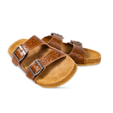 Load image into Gallery viewer, Maggie Embossed Leather Sandals
