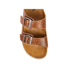 Load image into Gallery viewer, Maggie Embossed Leather Sandals