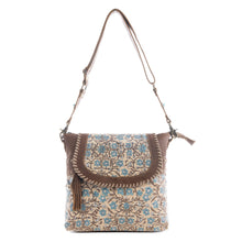 Load image into Gallery viewer, Myra San Ysidro Falls Paisley Print Shoulder Bag for Women – Leather Straps with Turquoise Stud Detailing for Carnival Adventures