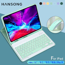 Load image into Gallery viewer, PU Leather iPad Case with Stand and Keyboard