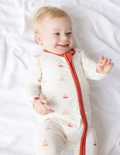 Load image into Gallery viewer, Sailboat Bamboo Convertible Footed Onesie