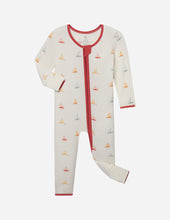 Load image into Gallery viewer, Sailboat Bamboo Convertible Footed Onesie