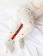 Load image into Gallery viewer, Sailboat Bamboo Convertible Footed Onesie