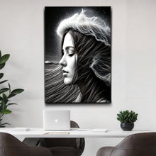 Load image into Gallery viewer, Monochrome Serene Woman Wall Art
