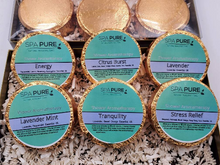 Load image into Gallery viewer, Gift Set with 6 Aromatherapy Shower Tablets - Best Sellers - GOLD - 100% Essential Oil Blends