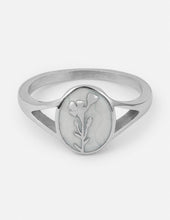 Load image into Gallery viewer, Silver Wildflower Signet Ring