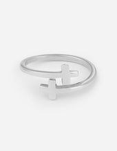 Load image into Gallery viewer, Silver Wrapped Cross Ring